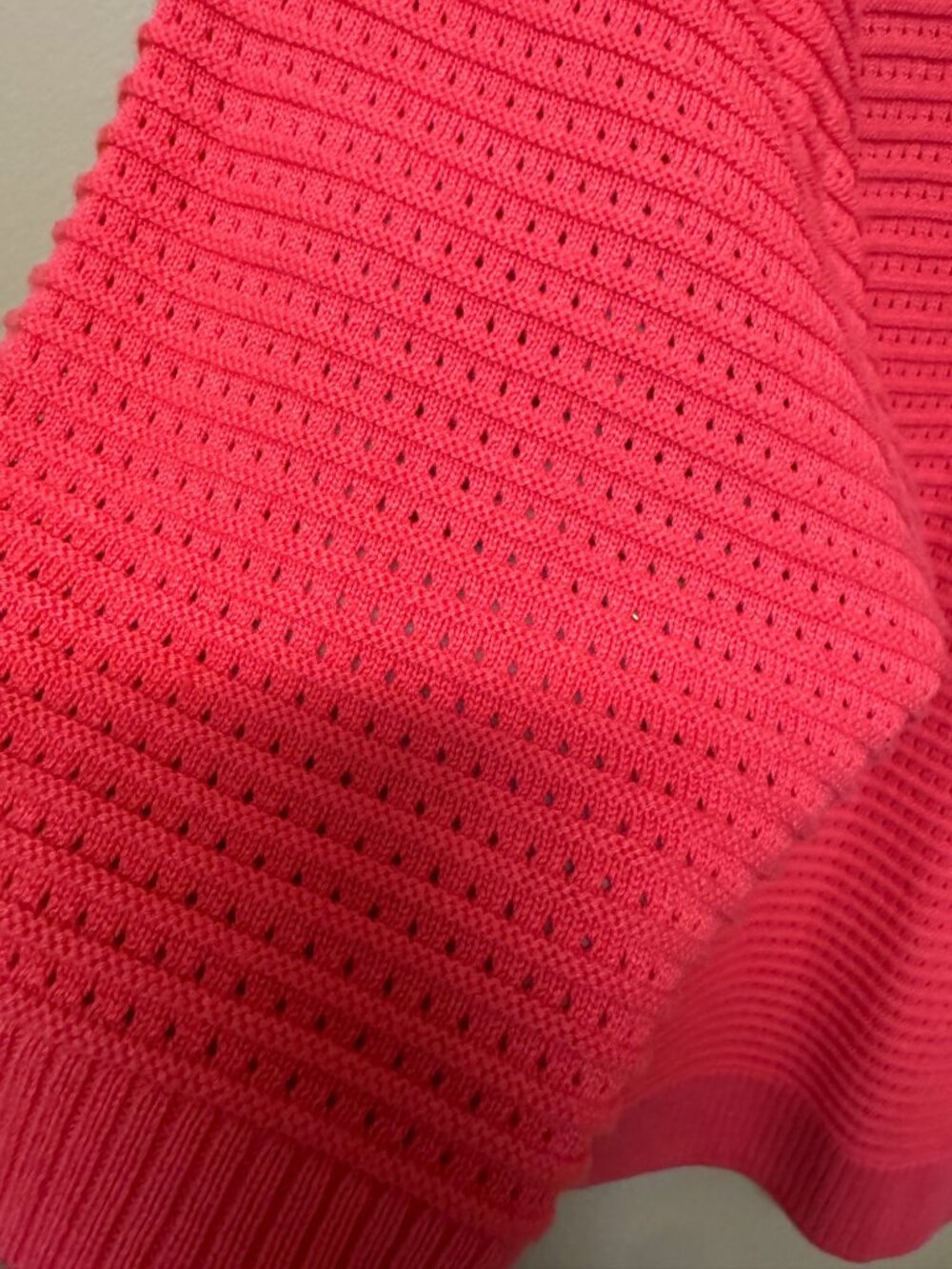 Lane Bryant Livi Coral Pink Pointelle Knit Dolman Sleeve Sweater 22/24 Beachy - Picture 5 of 8